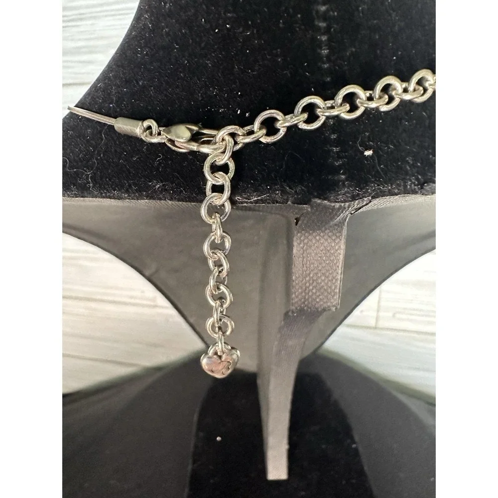 Brighton Pure Silver Plate Open Heart Drop Vintage Pendant Necklace